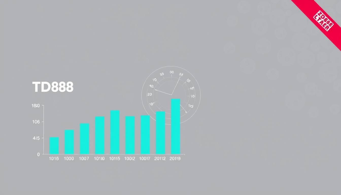 A data-driven visualization of lottery statistics, showcasing key performance indicators and trends. A clean, minimalist composition with a sleek, modern aesthetic. In the foreground, a crisp bar chart displaying historical jackpot payouts over time, accented by the bold TD88 brand logo. In the middle ground, a radial chart highlighting the frequency of winning number combinations. In the background, a subtle pattern of lottery balls, hinting at the randomness and unpredictability of the draw. Muted tones and precise, technical styling convey an air of authority and professionalism, complementing the analytical focus of the content.